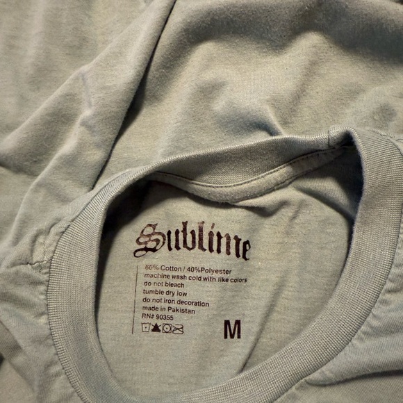Sublime Long Sleeve Graphic Tee - Green Size Medium - Picture 3 of 3